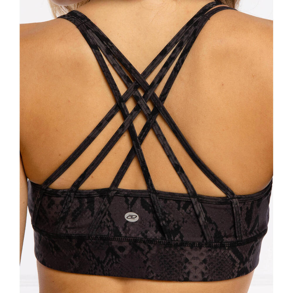 DKNY Womens Sport Snake-Embossed Sports Bra, Black, XL - Picture 5 of 5